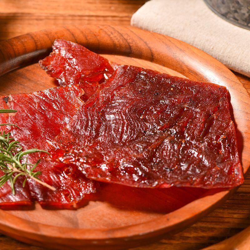 自然大片黑猪肉脯500g大包装黑椒