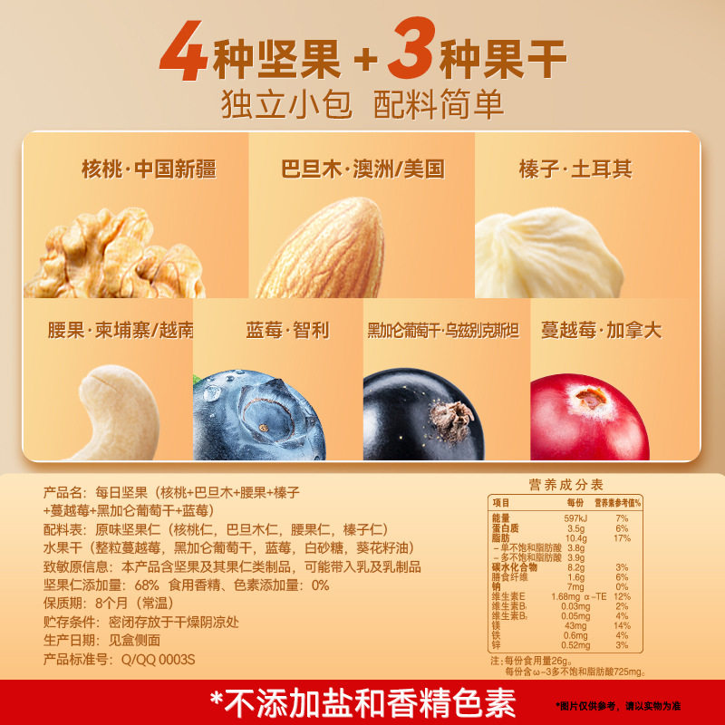 小黄袋每日坚果30包独立包装孕妇营养健康零食坚果礼盒官方旗舰店