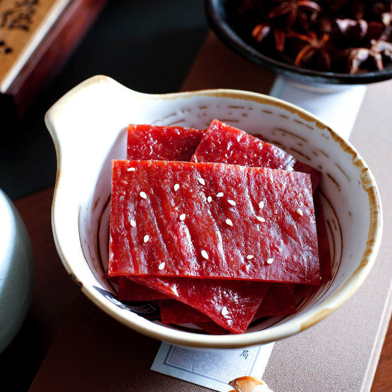靖江猪肉脯干2斤散装蜜汁肉铺网