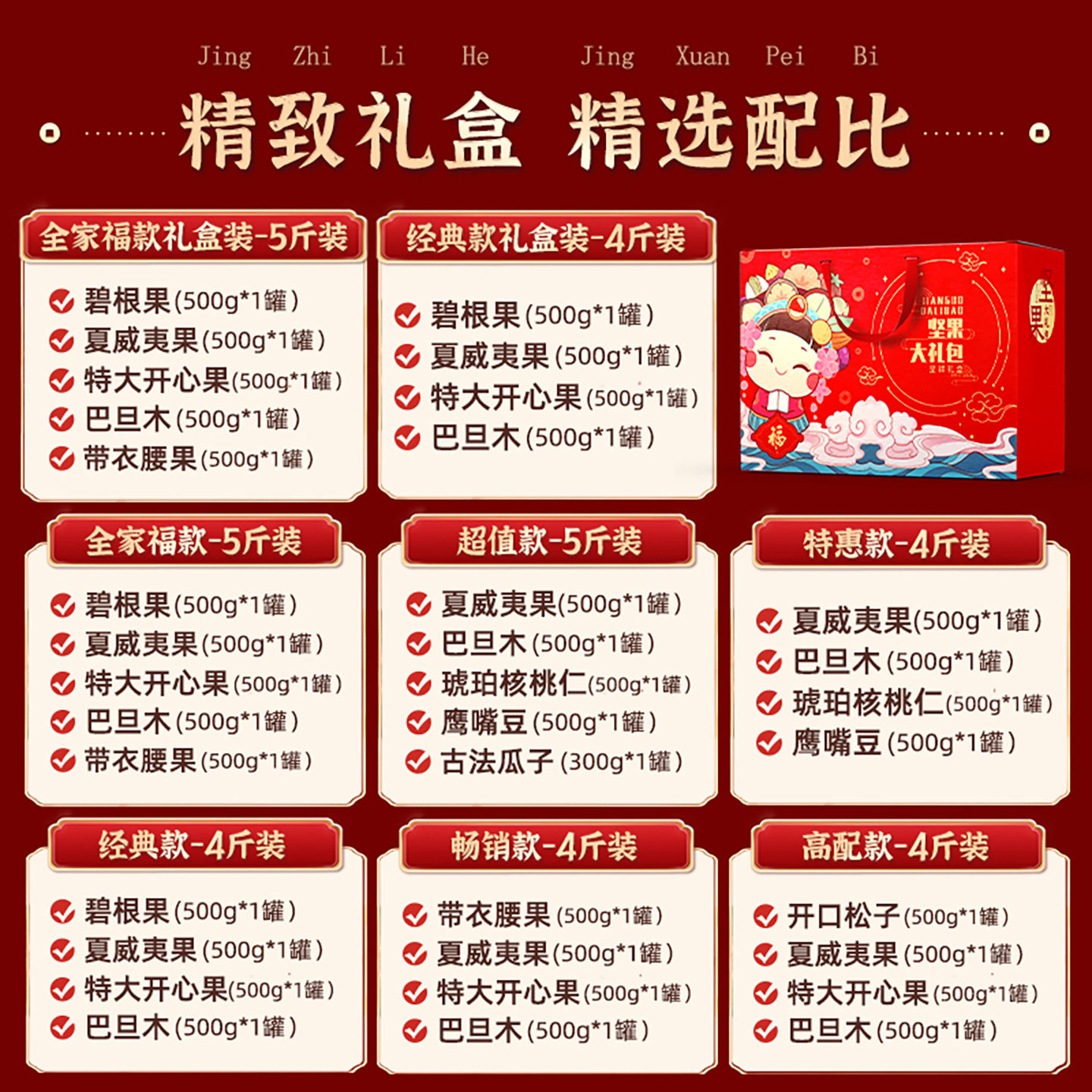 年货送礼坚果礼盒干果类大全大礼包走亲戚送礼送长辈坚果官方旗舰