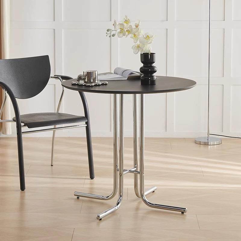 中古圆桌设计师复古餐桌实木咖啡厅阳台客厅休闲洽谈家用简约桌子