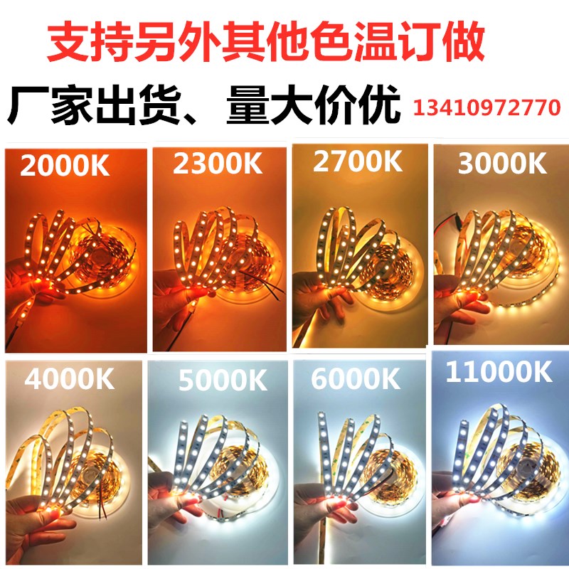 高亮准色温12V24V2000K2300K270y0K3000K4000K5000K6000K 灯条灯