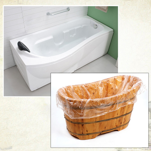 250x120一次性泡澡袋浴桶袋加厚洗浴塑料浴缸膜套旅行木桶袋50个