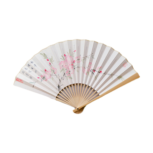海棠微雨楚晚宁墨燃m文创礼品手绘写中国古风明制配汉服道具折扇