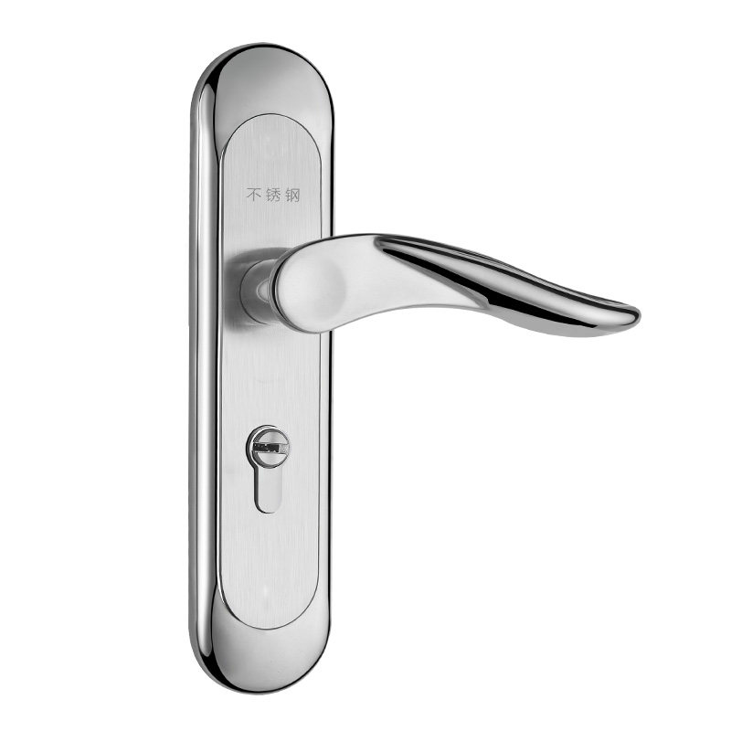 门锁家用通用型室内不锈钢卧室房门锁具免改孔可调节门把手锁配件