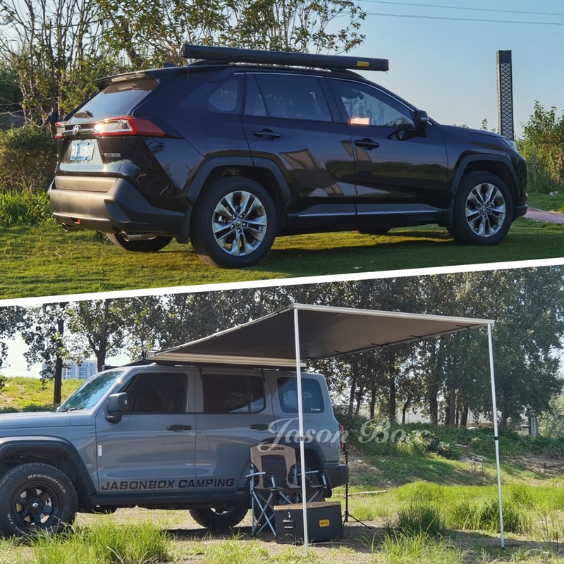 简森户外黑胶车边帐m天幕侧帐篷越野遮阳棚露营车载防雨晒坦克300