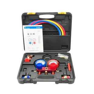 r134a冷媒汽车空调加氟表r410雪种压力双表空调加氟工具套装 包邮