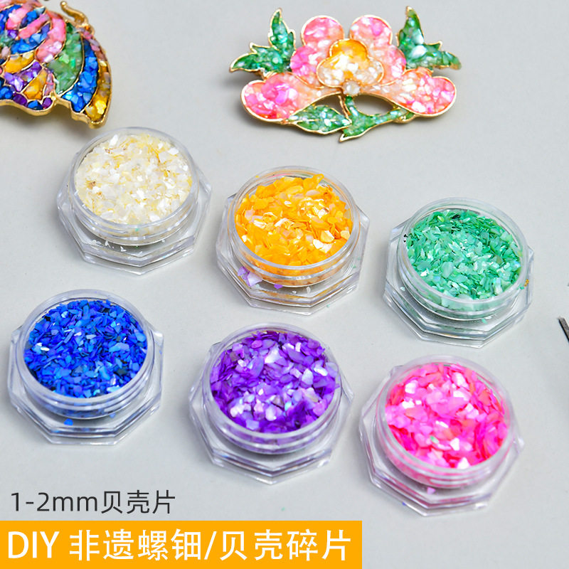 热销非遗螺钿手工diy胸针发簪发夹饰品材料包非遗手工发簪仿跨境