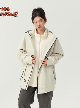 THE SIMPSONS户外山系三合一可拆卸内胆防水防风连帽冲锋衣