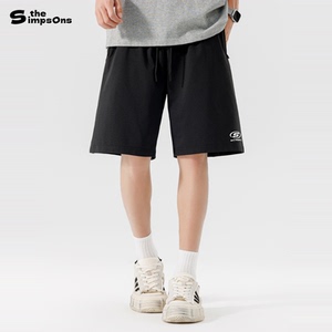 辛普森一家休闲短裤中性廓形五分裤宽松休闲抽绳款字母防晒短裤男