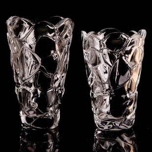 花瓶创意石纹玻璃摆件水培水养花器家用客厅鲜花插花绿植