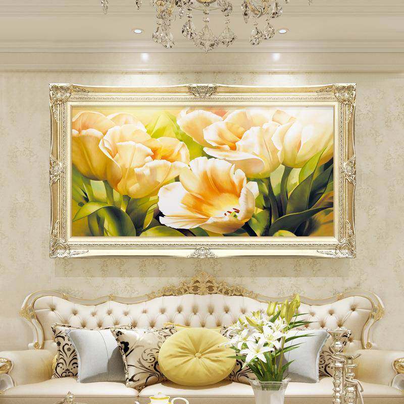 装饰画客厅沙发背景挂画欧式餐厅画轻奢美式壁画花卉郁金香油画,金属材料及制品,金属加工件/五金加工件,淘宝优惠券,粉丝福利购,淘宝优惠卷