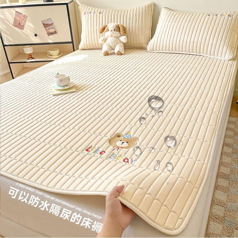 A类防水隔尿床垫软垫家用薄款床褥垫被夹棉床单单人防滑垫被褥子