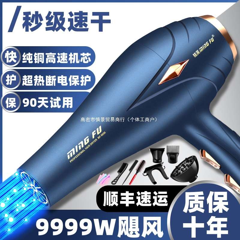 发廊电吹风机理发店大功率家用负离子护发速干三插头冷热风筒