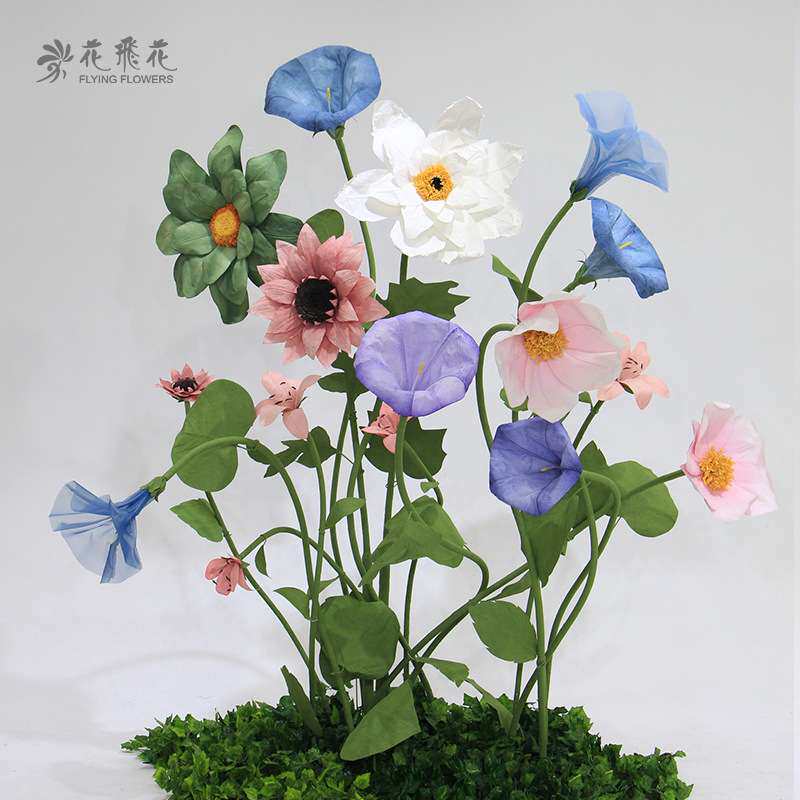春季美陈大型纸花道具商场美陈活动布置婚礼装饰橱窗陈列仿真花艺