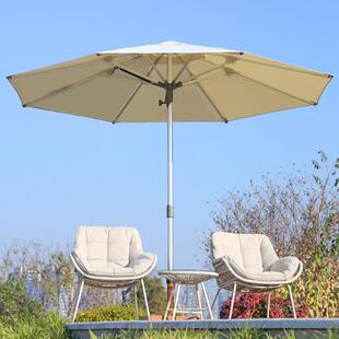 户外遮阳伞大型花园天台带灯庭院伞带灯中柱伞商用室外太阳伞