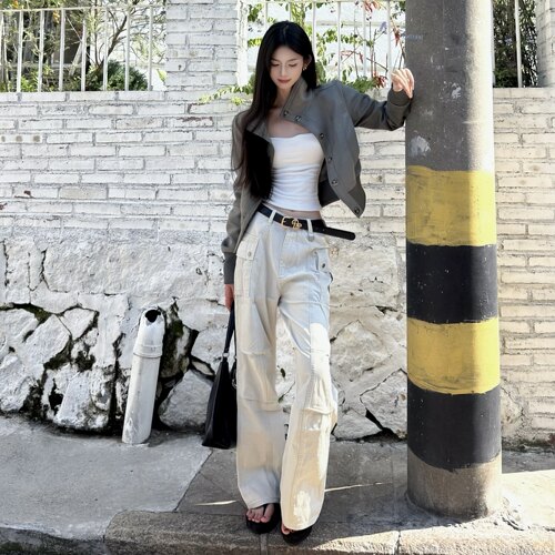 【通勤工装】ZORAK褶皱复古工装伐木裤cleanfit多口袋百搭男女