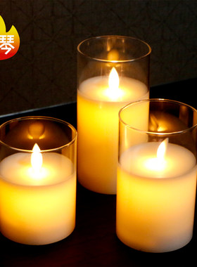 led电子蜡烛灯塑料罩玻璃罩一体