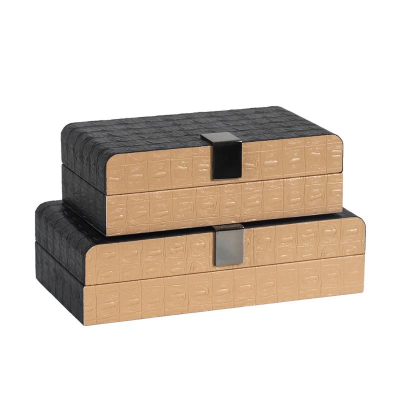 简约现代意式橘色半圆编织高档皮革收纳盒首饰盒软装样板房售楼处