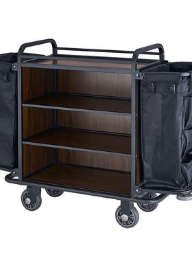 C-116黑色可叠双边房口车酒店房间布草车工作车服务车双边客房车