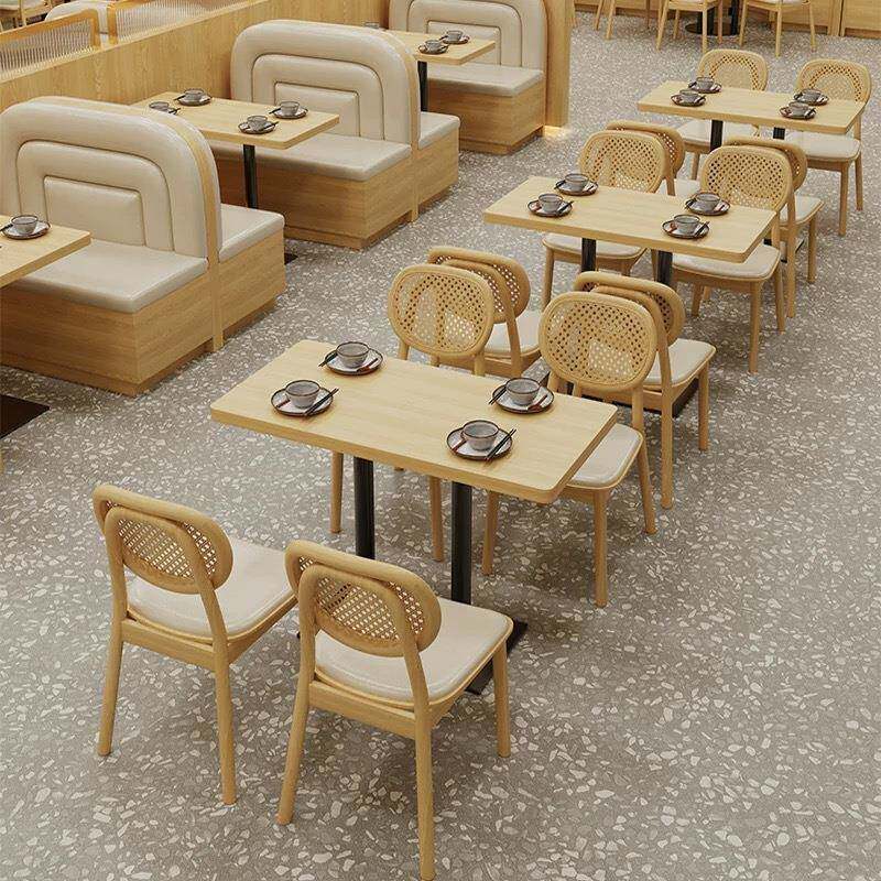 出口东南亚实木咖啡厅餐厅西餐厅桌椅商用餐饮店饭店主题卡座沙发