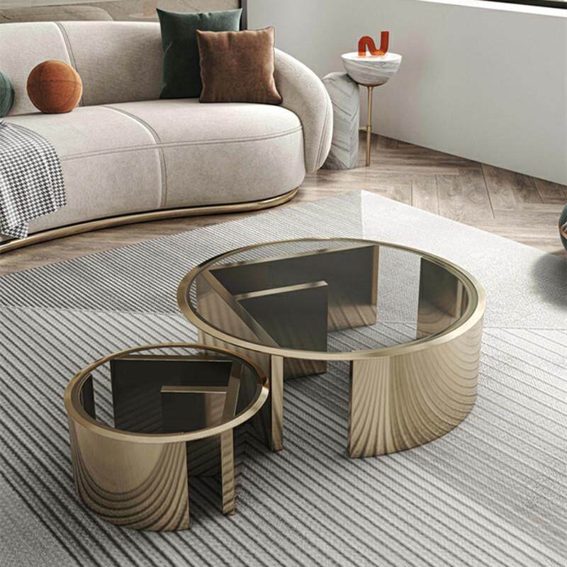 轻奢茶几客厅家用创意现代简约桌子小户型设计师钢化玻璃组合家具