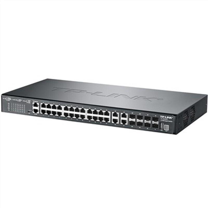 TP-LINK TL-SH8434万兆上联堆叠式三层网管交换机 28口企业交换机