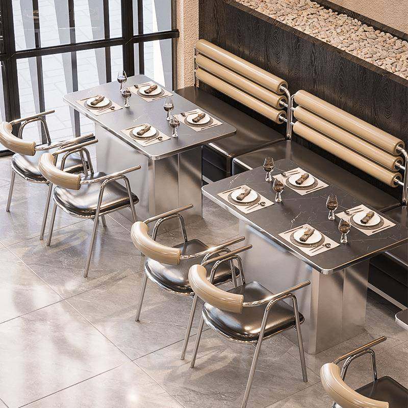 工业风西餐厅不锈钢椅子商用餐饮店桌椅组合烤肉店火锅店卡座沙发,3C数码配件,其它配件,淘宝优惠券,粉丝福利购,淘宝优惠卷