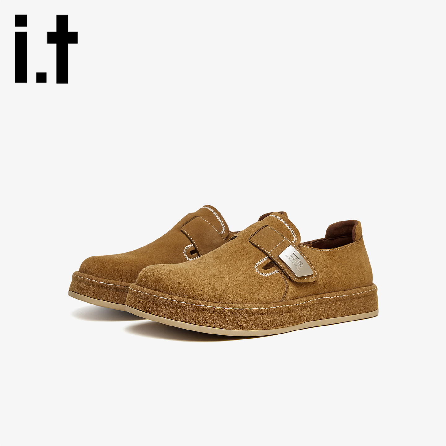 it izzue新款低帮软底懒人一脚蹬真皮牛皮旅游鞋卡其百搭勃肯鞋v,流行男鞋,时尚休闲鞋,淘宝优惠券,粉丝福利购,淘宝优惠卷