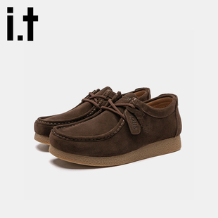 2025新款 秋季 休闲鞋 鞋 袋鼠鞋 男复古舒适老钱风工装 izzue男鞋
