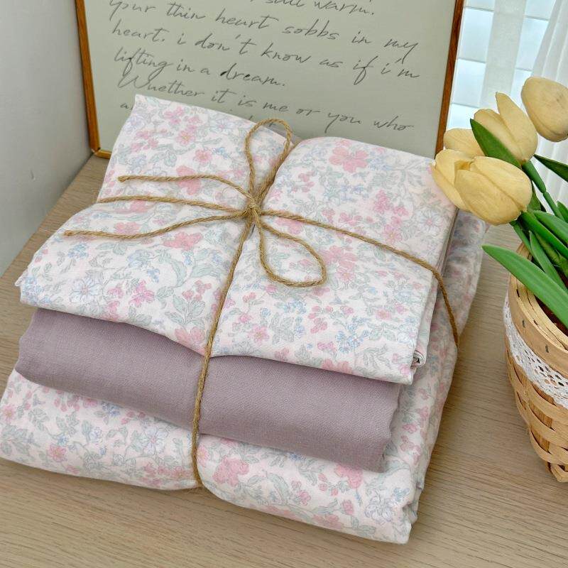 A类母婴级纯棉双层纱四件套全棉印花床单被套亲肤裸睡床笠款床套