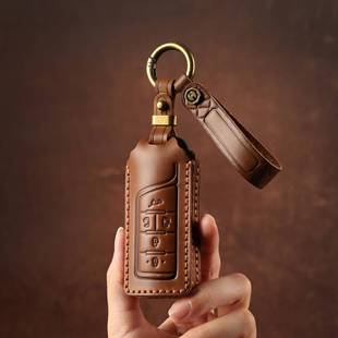 适用于广汽传祺gs4钥匙套新款 m8gs7汽车真皮复古包壳扣复古个性