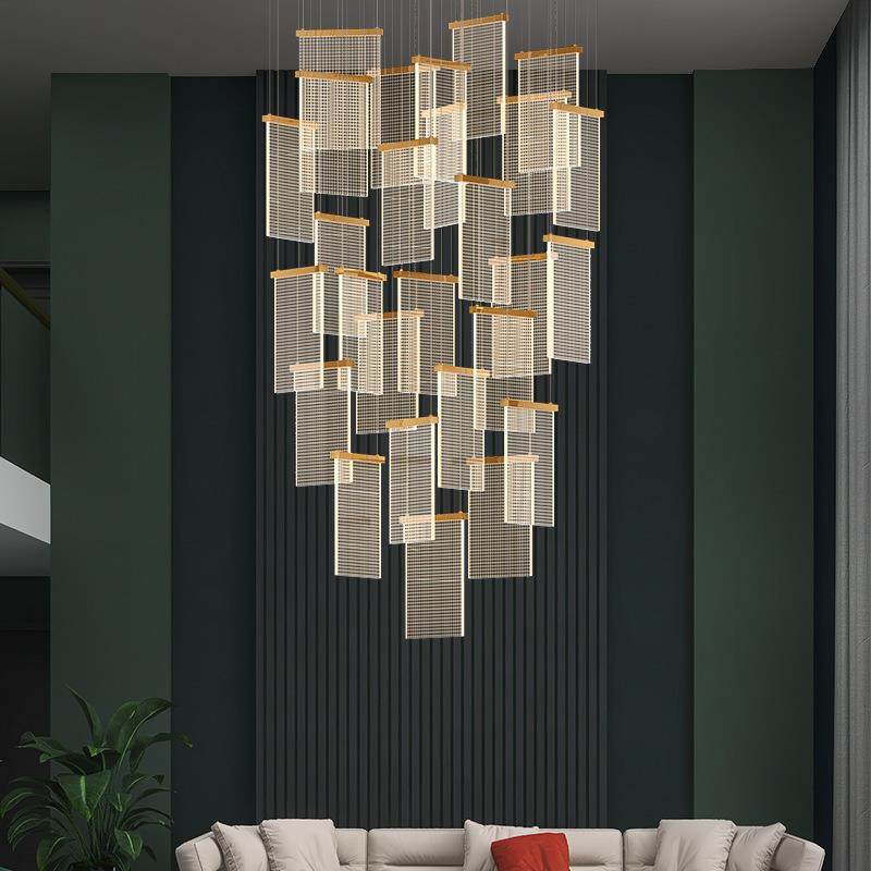 客厅灯创意个性复式楼梯大吊灯简约现代别墅大厅轻奢长条餐厅灯饰,金属材料及制品,金属加工件/五金加工件,淘宝优惠券,粉丝福利购,淘宝优惠卷