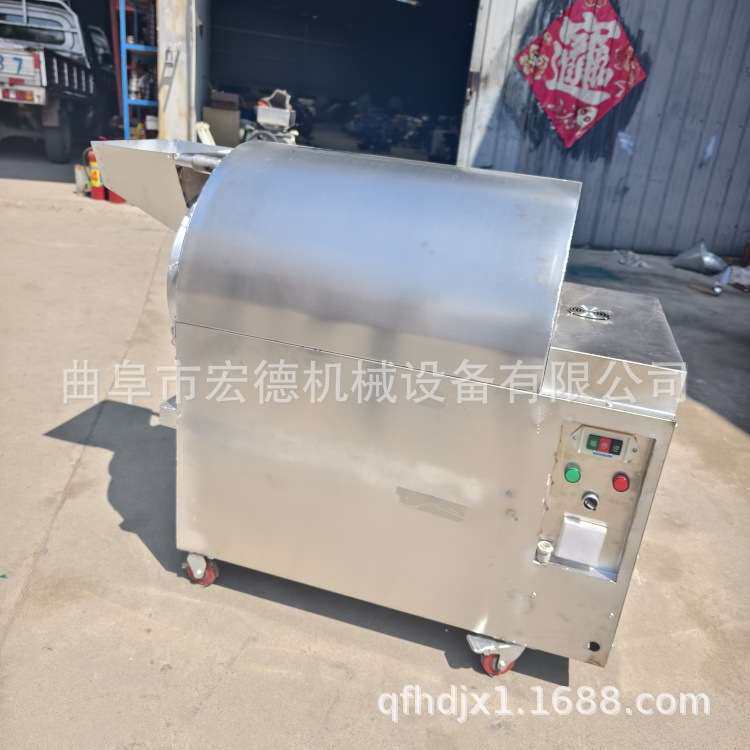 30斤燃煤卧式炒货机 小型瓜子翻炒机 花生芝麻滚筒炒锅机