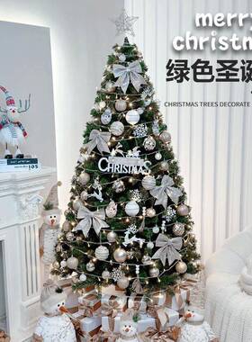 绿色圣诞树套餐家用加密1.5米1.8发光圣诞节装饰摆件大型晚会装饰