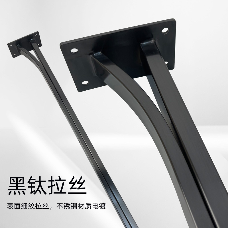 高端浴室柜脚不锈钢黑钛拉丝梳妆台支撑腿桌O腿五金配件边柜腿金