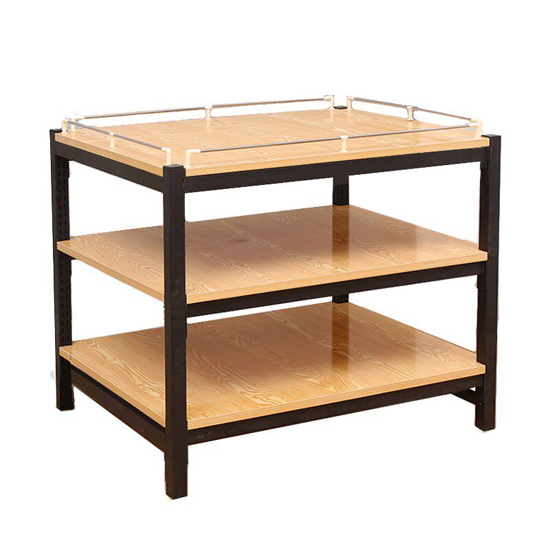 地堆台礼品盒堆架牛奶钢木粮油三层架货架陈列超市堆头展示架