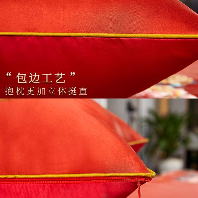 新中式古典刺绣花抱枕红木v沙发靠垫仿古圈椅腰靠枕床头靠背大含