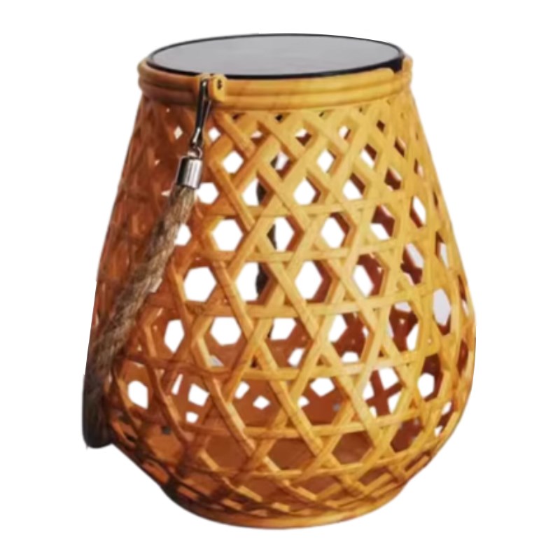 太阳能竹编灯笼庭院造景布置阳台氛围灯户外防水网红小院装饰吊灯