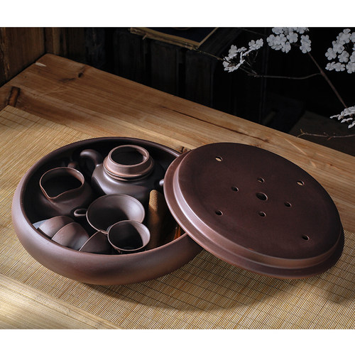 整套功夫茶具套装 现代紫砂壶小套茶杯茶盘茶壶套装 陶瓷简约家用