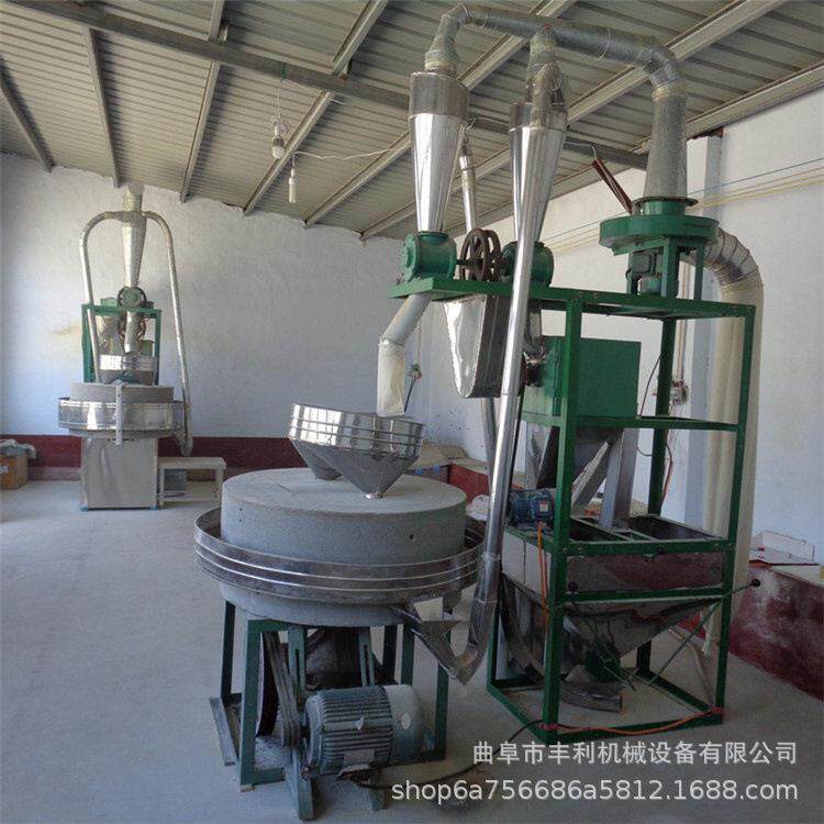 全自动面粉石磨机红石香油芝麻酱石磨1.8米大型双辊电动石碾子