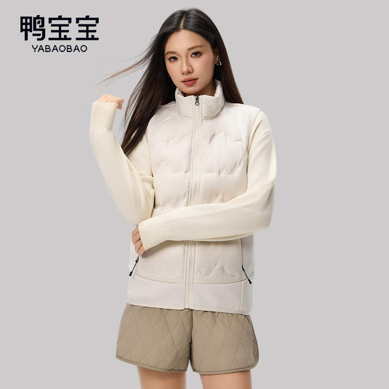 YBB鸭宝宝纯色立领羽绒马甲男士