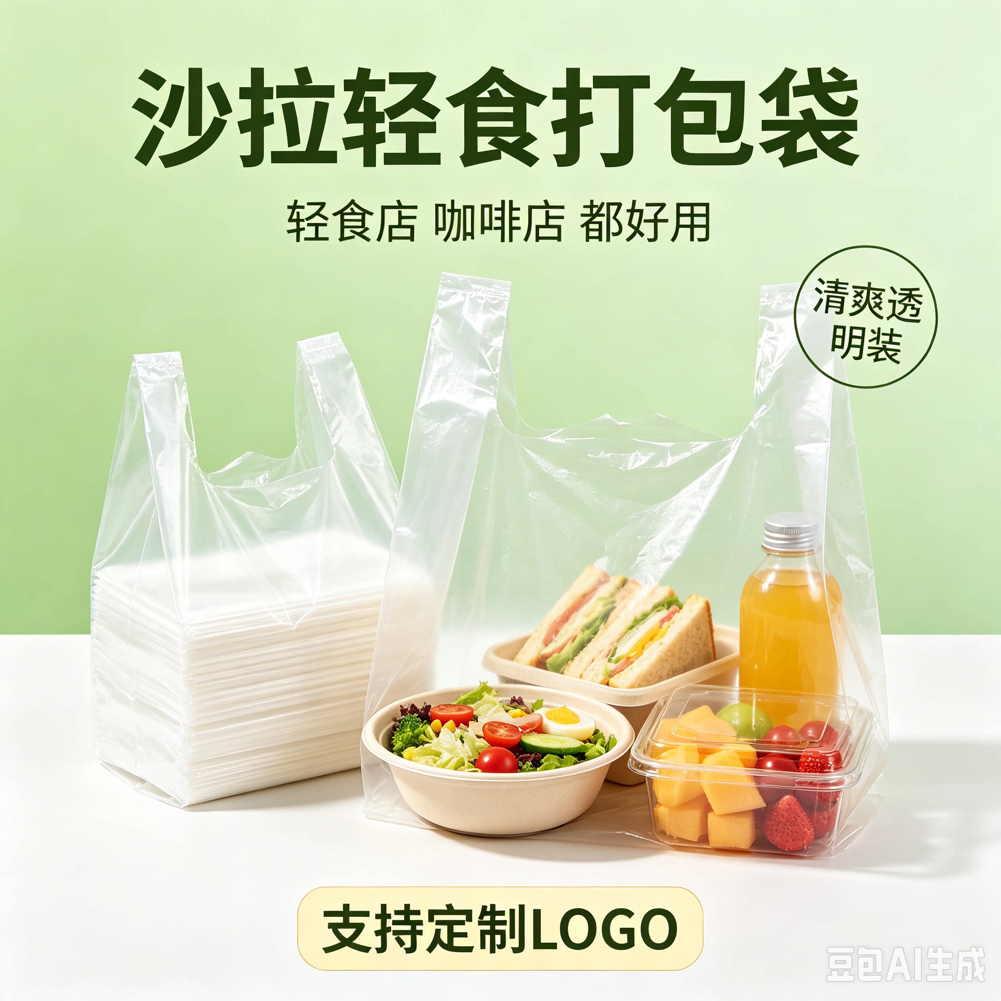 透明背心袋加厚防油食品级商用餐饮店一次性打包手提方便袋子