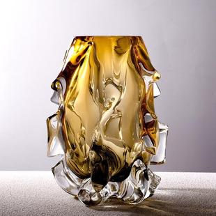 轻奢创意水晶玻璃花瓶客厅玄关水养鲜花高级感家居插花瓶艺术摆件