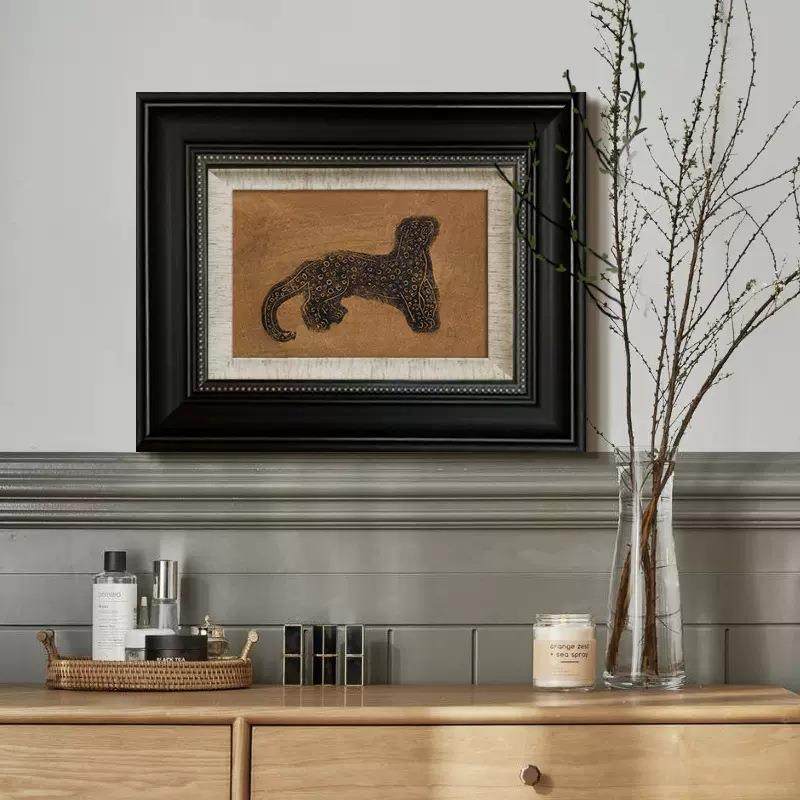 金钱豹装饰画法式现代艺术设计师中古挂画客厅餐边柜卧室玄关壁画,金属材料及制品,金属加工件/五金加工件,淘宝优惠券,粉丝福利购,淘宝优惠卷