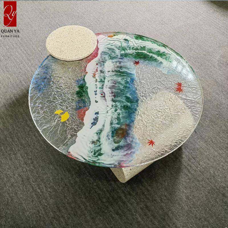 设计师客厅茶几玻璃钢水波纹茶几水晶圆形意式轻奢网红茶几桌,自行车/骑行装备/零配件,更多零件/配件,淘宝优惠券,粉丝福利购,淘宝优惠卷
