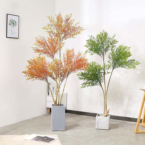 北欧仿真植物南天竹假树服装店客厅装饰落地盆栽大型仿生绿植摆件