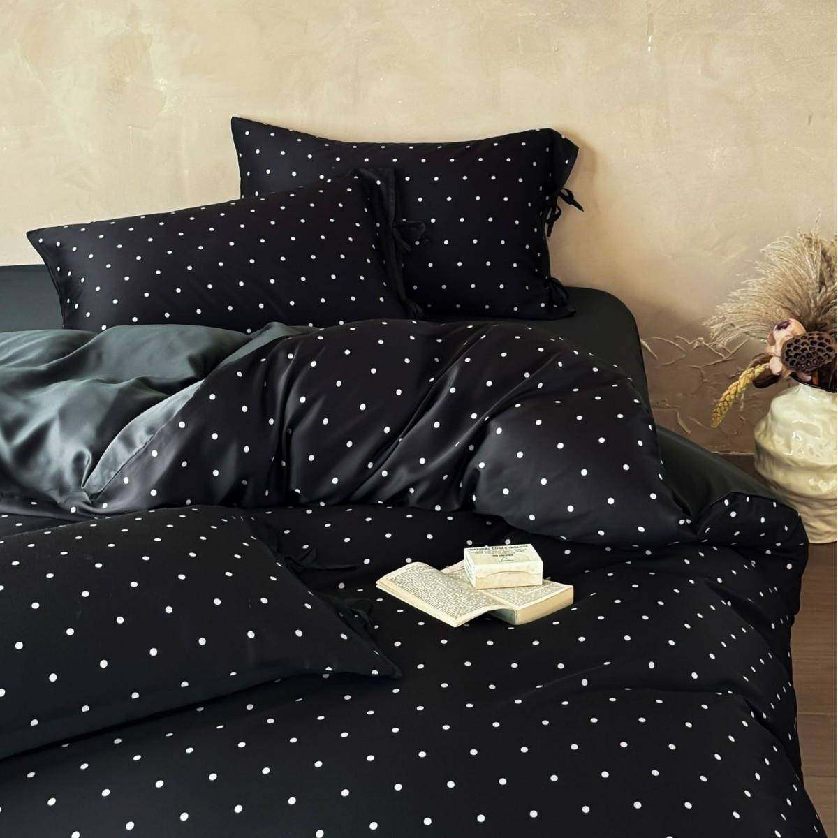 时尚波点印花60奥地利兰精天丝四件套少女心丝滑凉感夏季裸睡床品