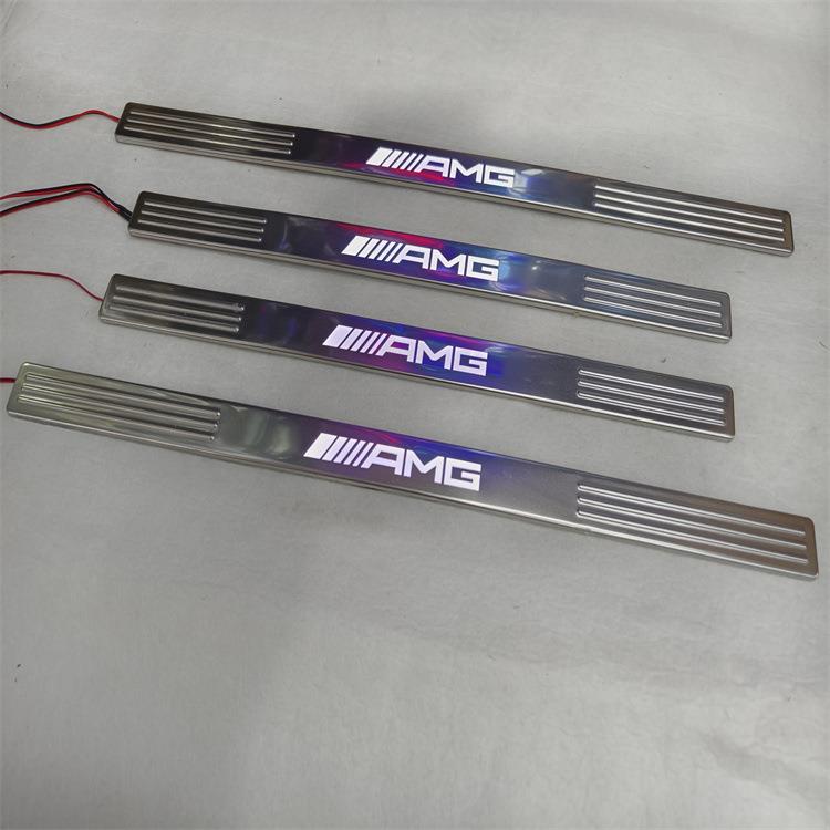 08-13款奔S级W221系驰改装LED迎宾踏板带灯门槛条AMG迈巴博斯巴赫