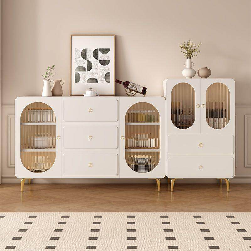 奶油风餐边柜实木斗柜现代简约客厅靠墙柜子储物柜收纳柜玻璃橱柜,3C数码配件,其它配件,淘宝优惠券,粉丝福利购,淘宝优惠卷